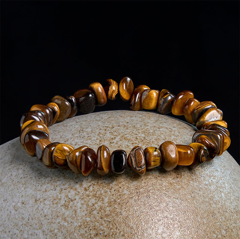 Tiger Eye Irregular Blocks Courage Bracelet