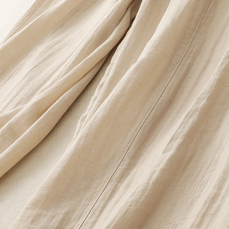 Summer Drawstring Design Women's Wide Leg Pants With Pockets