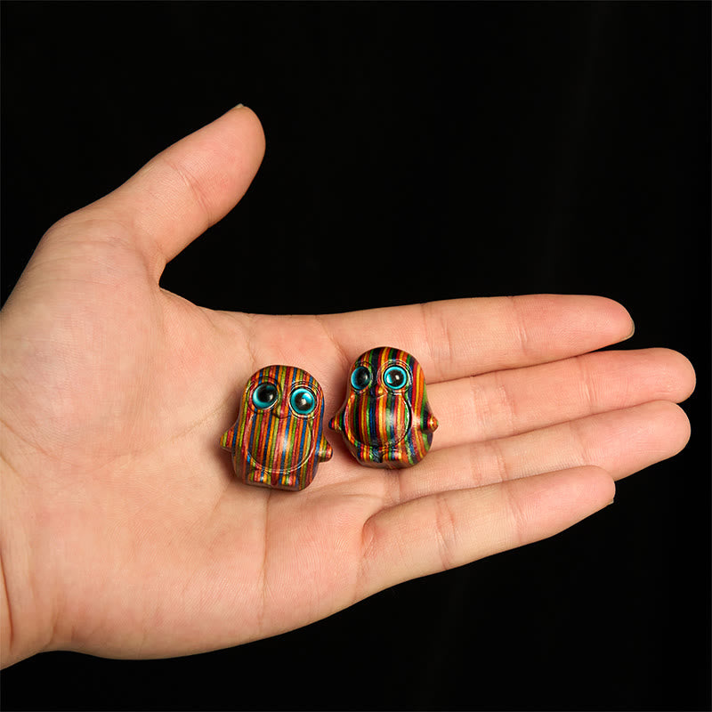 "Sending Cheer and Harmony" 2Pcs Mini Penguin Decoration Includes Gift Message Card