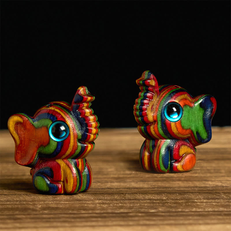 "Hoping for Strength and Good Fortune" 2Pcs Mini Elephant Includes Gift Message Card