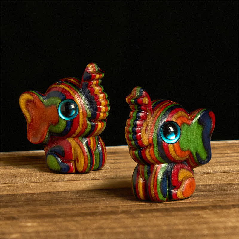 "Hoping for Strength and Good Fortune" 2Pcs Mini Elephant Includes Gift Message Card