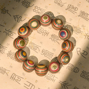 Natural Rainbow Eucalyptus Wood 20mm Large Bead Bracelet