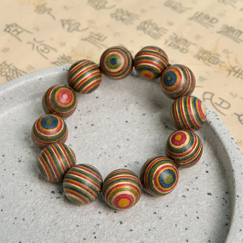 Natural Rainbow Eucalyptus Wood 20mm Large Bead Bracelet