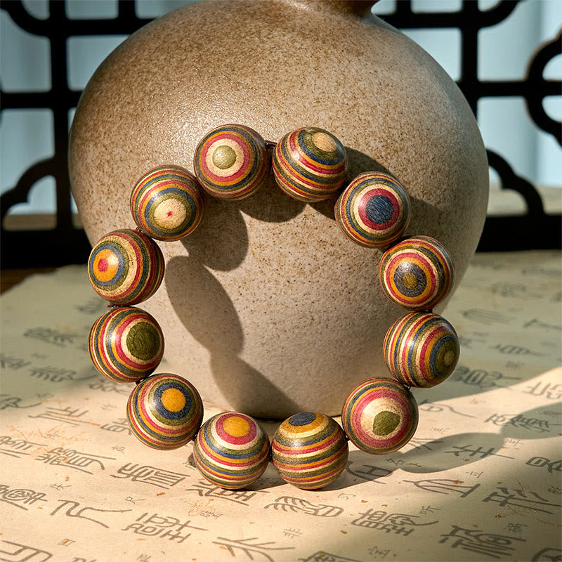 Natural Rainbow Eucalyptus Wood 20mm Large Bead Bracelet