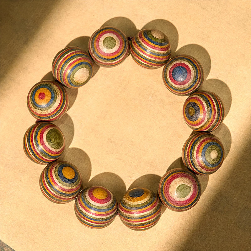 Natural Rainbow Eucalyptus Wood 20mm Large Bead Bracelet