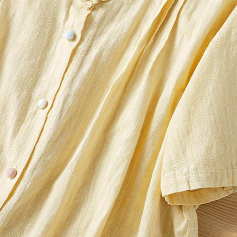 Breathable Viscose Pleated V-Neck Meditation Shirt