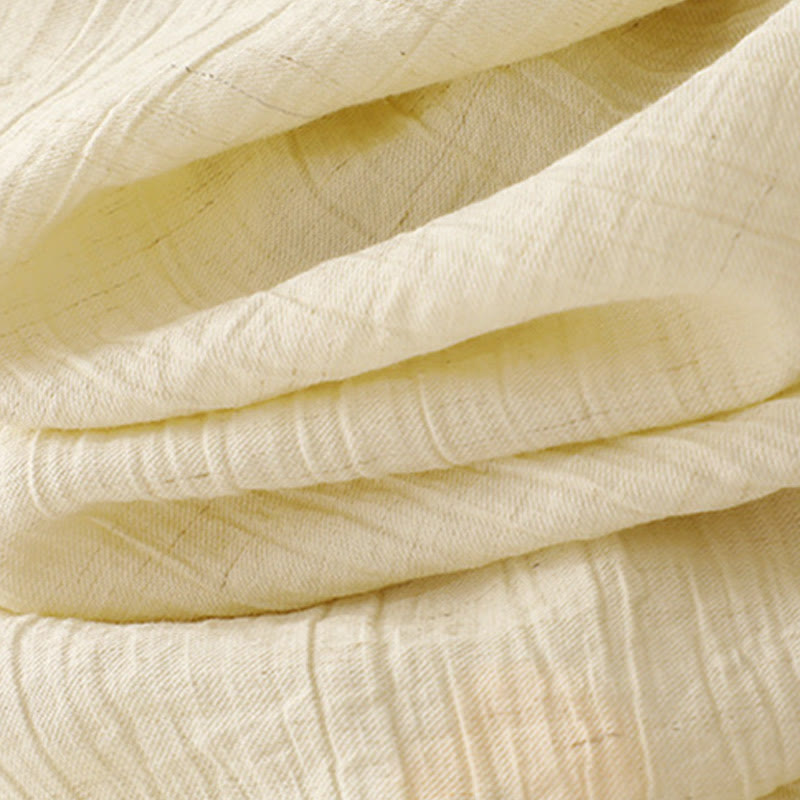 Cotton-Blend Asymmetrical Puff-Sleeve Mindful Meditation Shirt