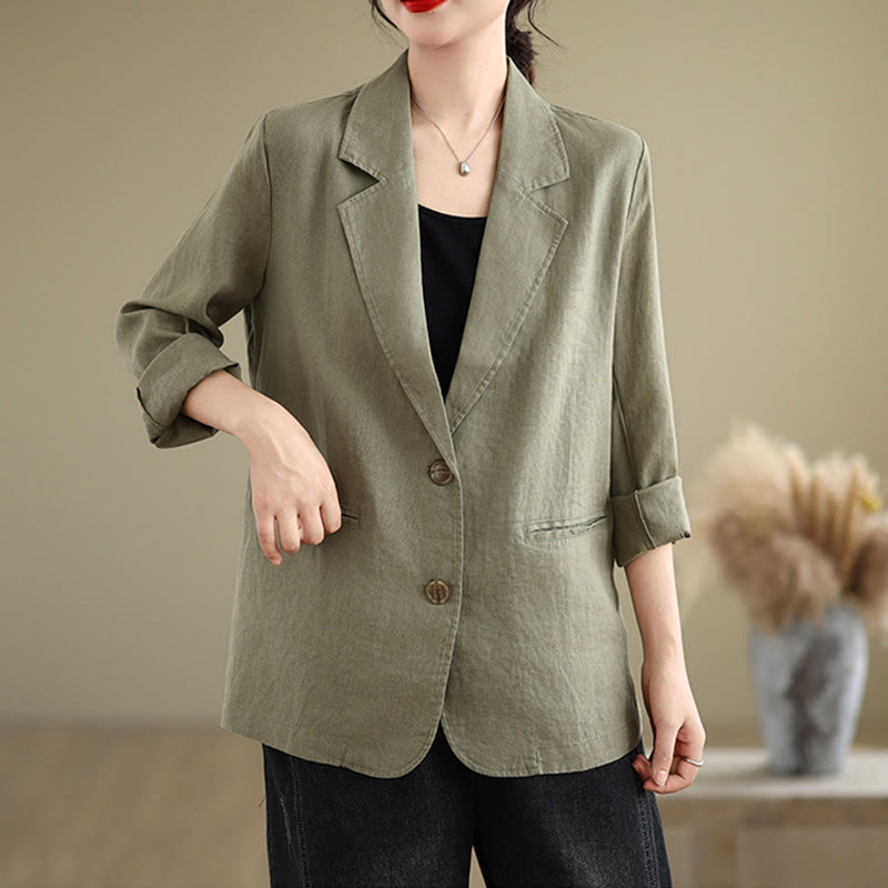 Breathable Cotton Linen Lapel Mindful Transition Jacket