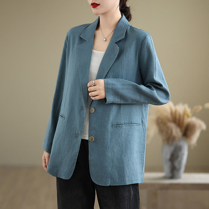Breathable Cotton Linen Lapel Mindful Transition Jacket