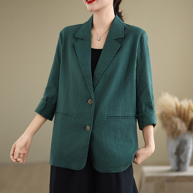 Breathable Cotton Linen Lapel Mindful Transition Jacket