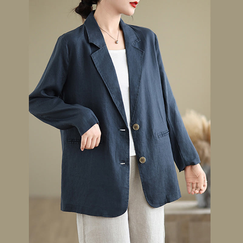 Breathable Cotton Linen Lapel Mindful Transition Jacket