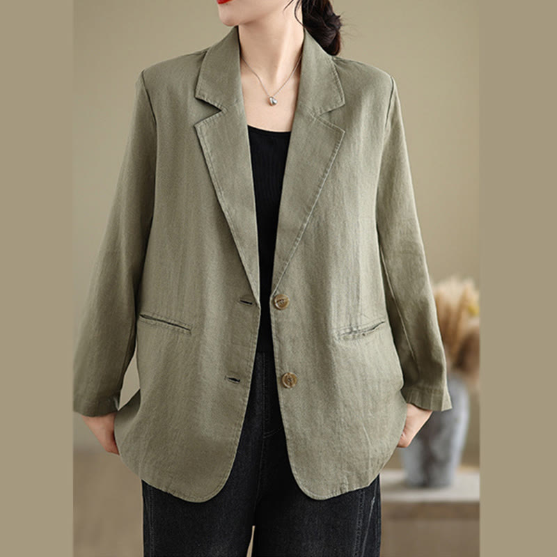 Breathable Cotton Linen Lapel Mindful Transition Jacket