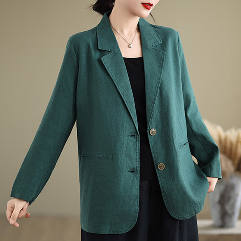 Breathable Cotton Linen Lapel Mindful Transition Jacket