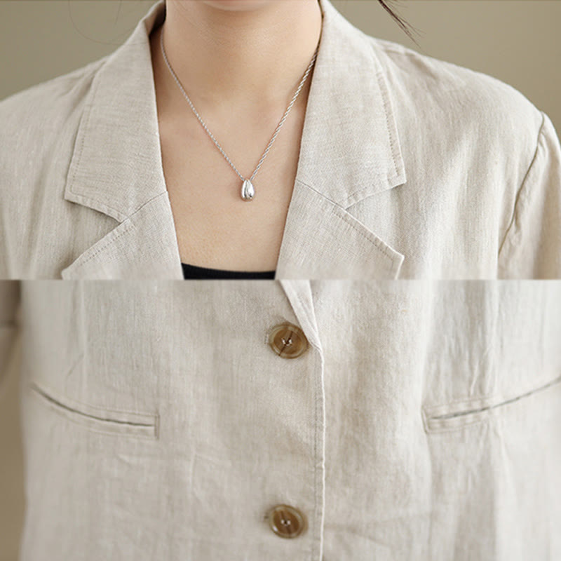 Breathable Cotton Linen Lapel Mindful Transition Jacket
