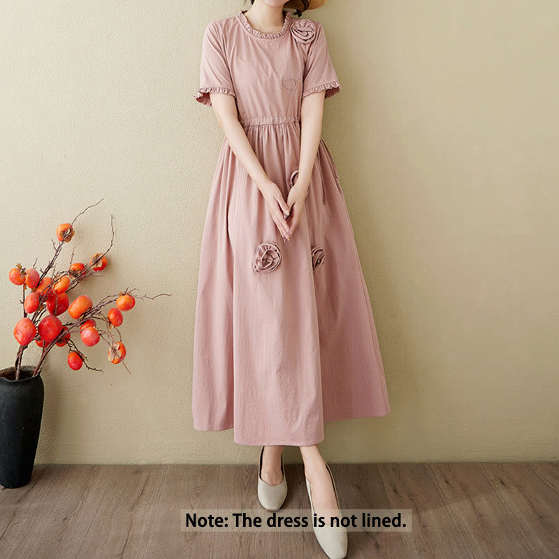 Tactile Cotton Linen Relaxed Grounding Midi Dress