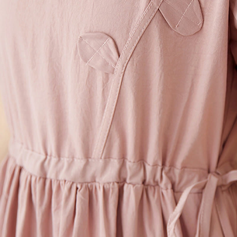Tactile Cotton Linen Relaxed Grounding Midi Dress
