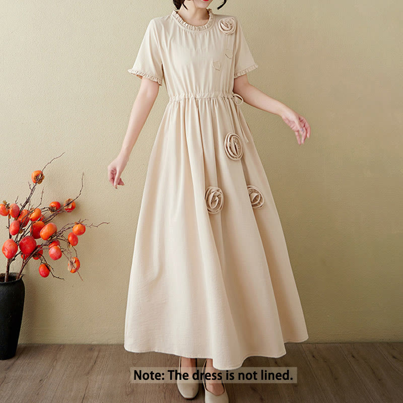 Tactile Cotton Linen Relaxed Grounding Midi Dress