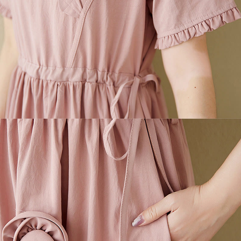Tactile Cotton Linen Relaxed Grounding Midi Dress
