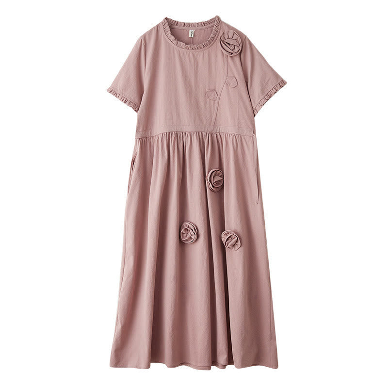 Tactile Cotton Linen Relaxed Grounding Midi Dress
