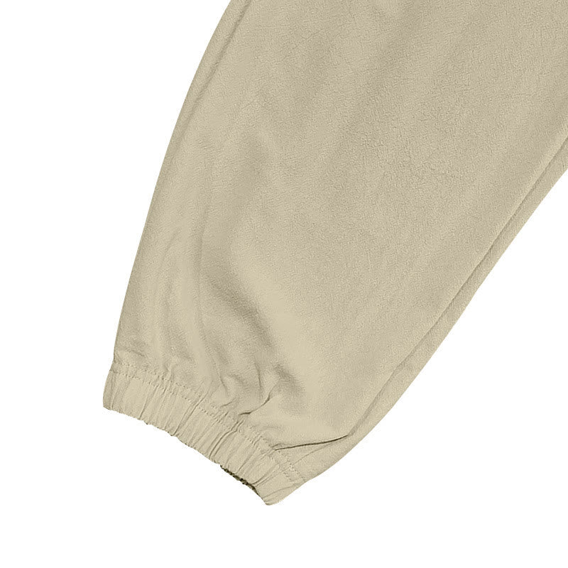 Solid Color Linen Drawstring Men's Cargo Pants With Pockets