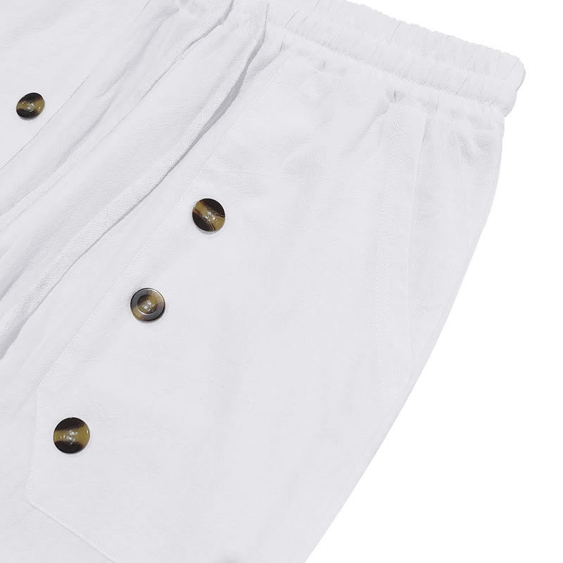 Tactile Cotton Straight-Leg Meditation Lounge Pants