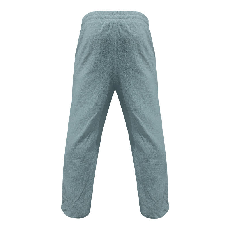 Tactile Cotton Straight-Leg Meditation Lounge Pants
