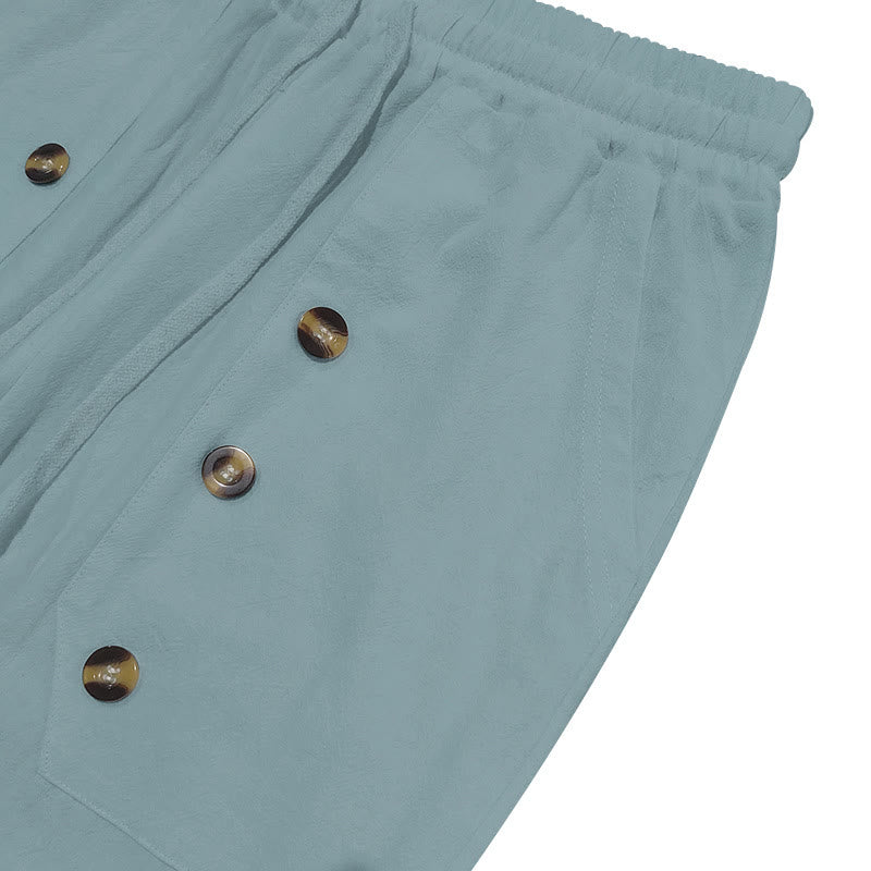 Tactile Cotton Straight-Leg Meditation Lounge Pants
