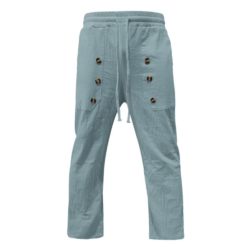 Tactile Cotton Straight-Leg Meditation Lounge Pants