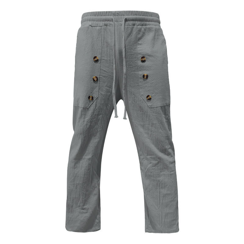 Tactile Cotton Straight-Leg Meditation Lounge Pants