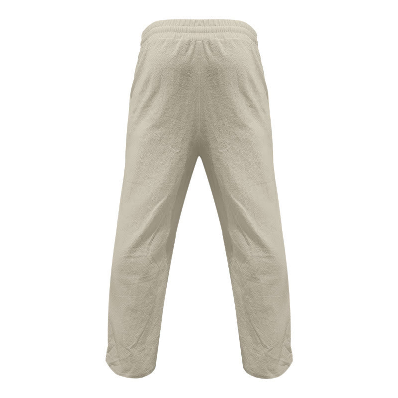 Tactile Cotton Straight-Leg Meditation Lounge Pants