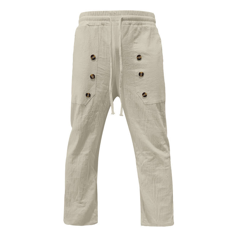 Tactile Cotton Straight-Leg Meditation Lounge Pants