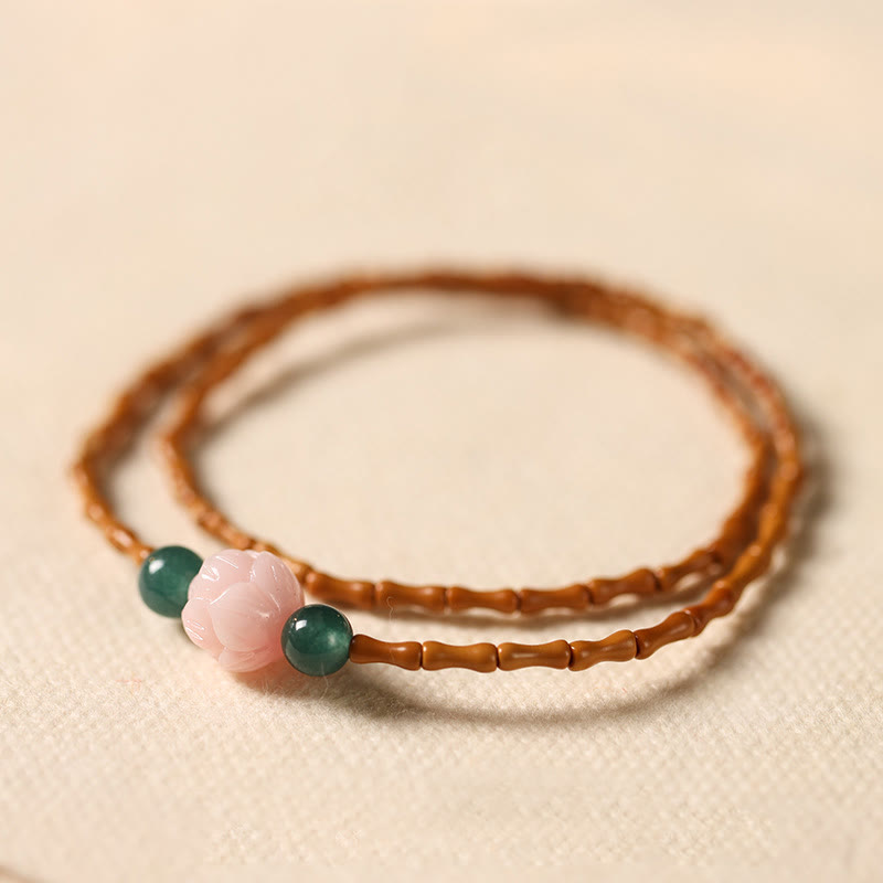 Ultra-fine Olive Pit Lotus Inner Strength Double Circle Bracelet