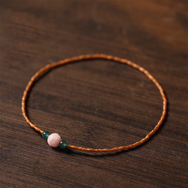 Ultra-fine Olive Pit Lotus Inner Strength Double Circle Bracelet