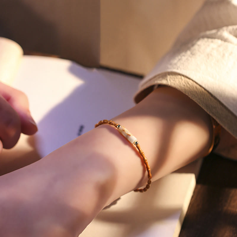 Ultra-fine Olive Pit Peace Bracelet