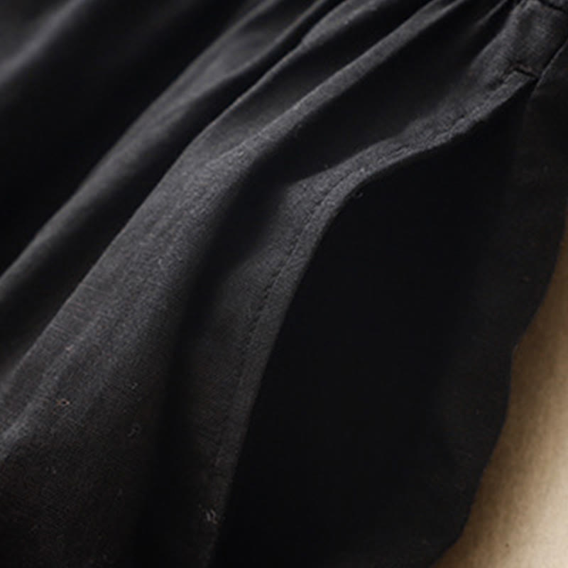 Cotton Linen Minimalist Daily Grounding Midi Dress
