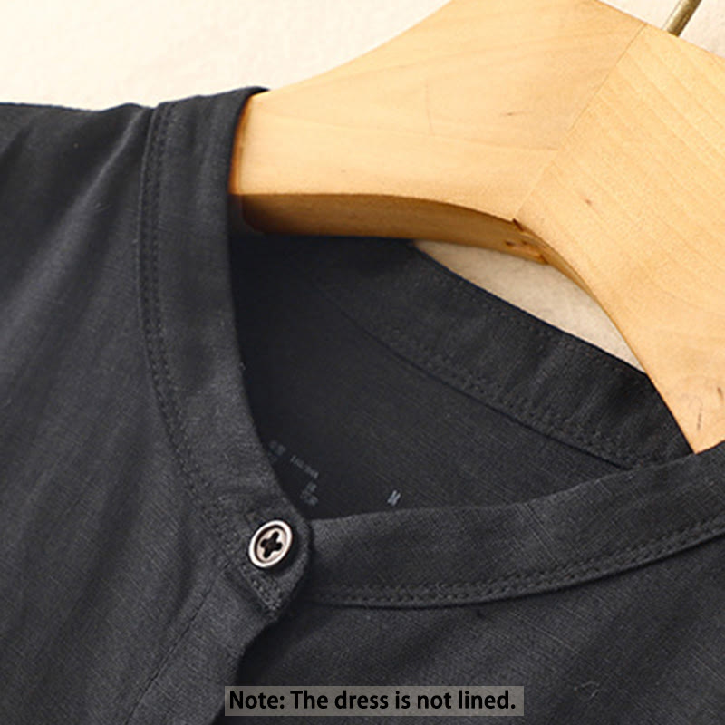Cotton Linen Minimalist Daily Grounding Midi Dress
