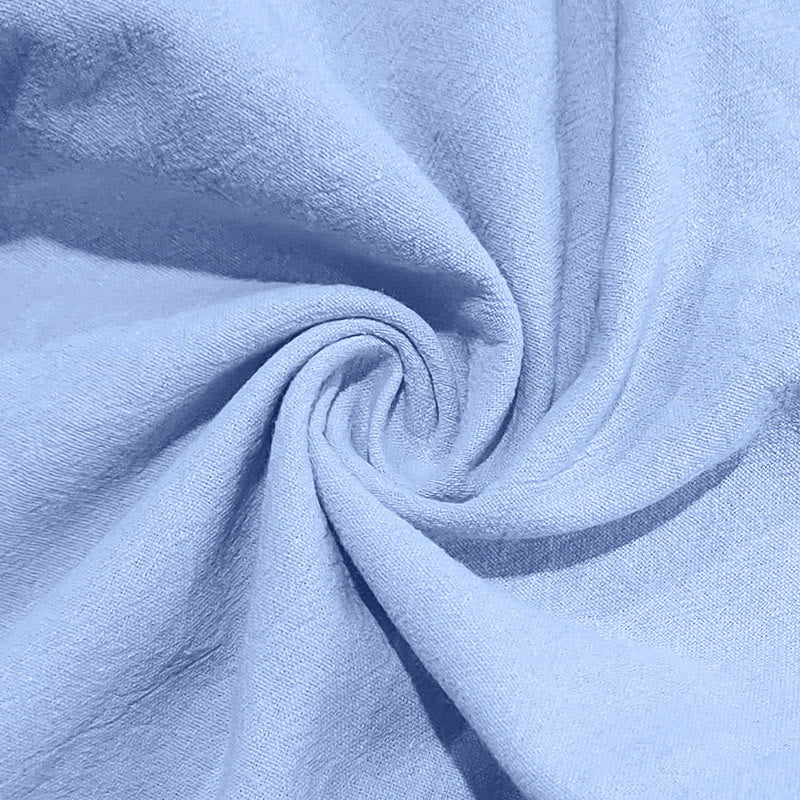 Solid Color Buttons Drawstring Men's Cotton Pants With Pockets