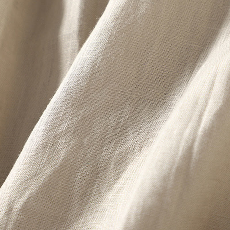Buttons Design Women's Cotton Linen Long Sleeve Coat With Pockets