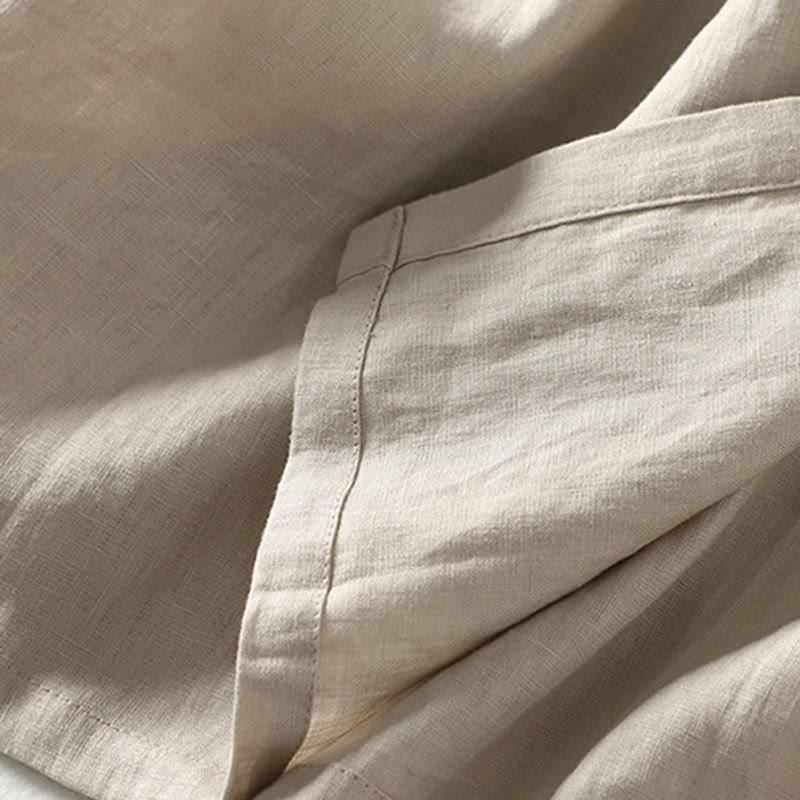 Buttons Design Women's Cotton Linen Long Sleeve Coat With Pockets