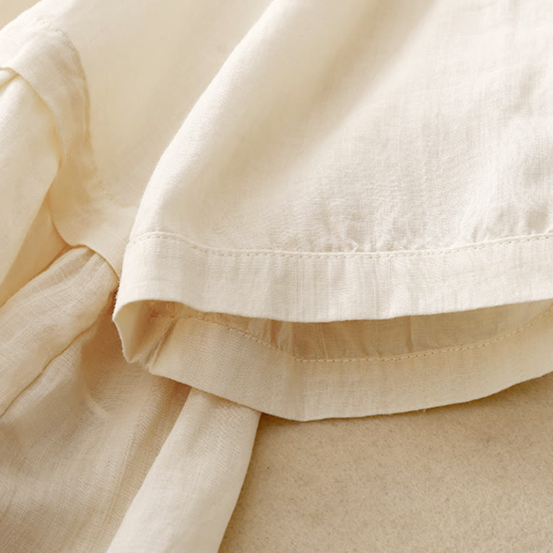Breathable Cotton V-Neck Three-Quarter Sleeve Meditation Shirt