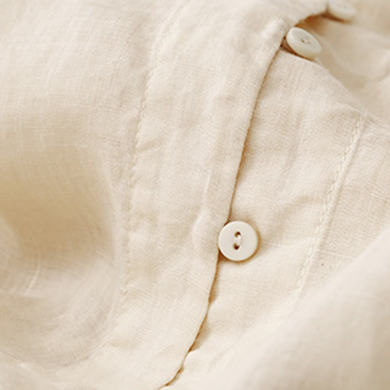 Breathable Cotton V-Neck Three-Quarter Sleeve Meditation Shirt