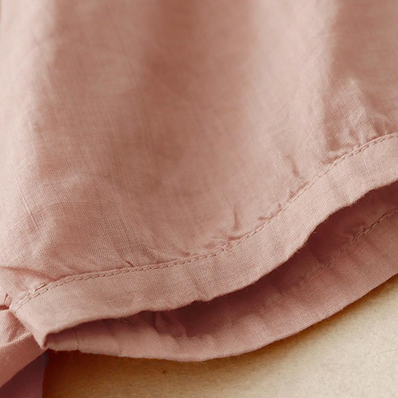 Breathable Cotton V-Neck Three-Quarter Sleeve Meditation Shirt
