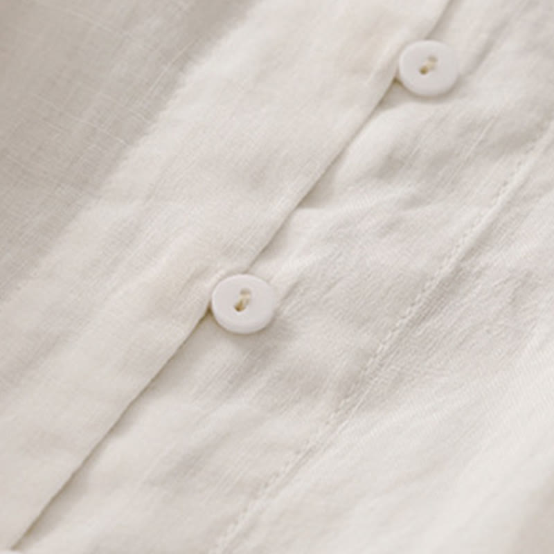Breathable Cotton V-Neck Three-Quarter Sleeve Meditation Shirt