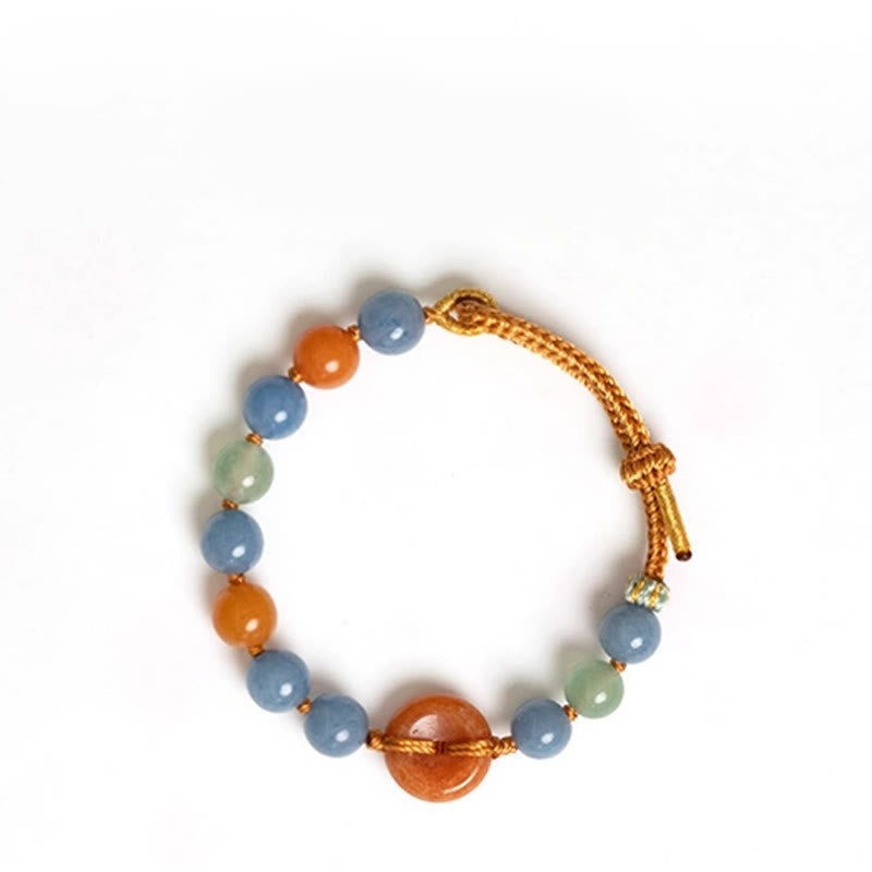 Adjustable Aventurine Ping An Kou Peace Buckle Bracelet