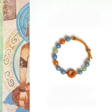 Adjustable Aventurine Ping An Kou Peace Buckle Bracelet