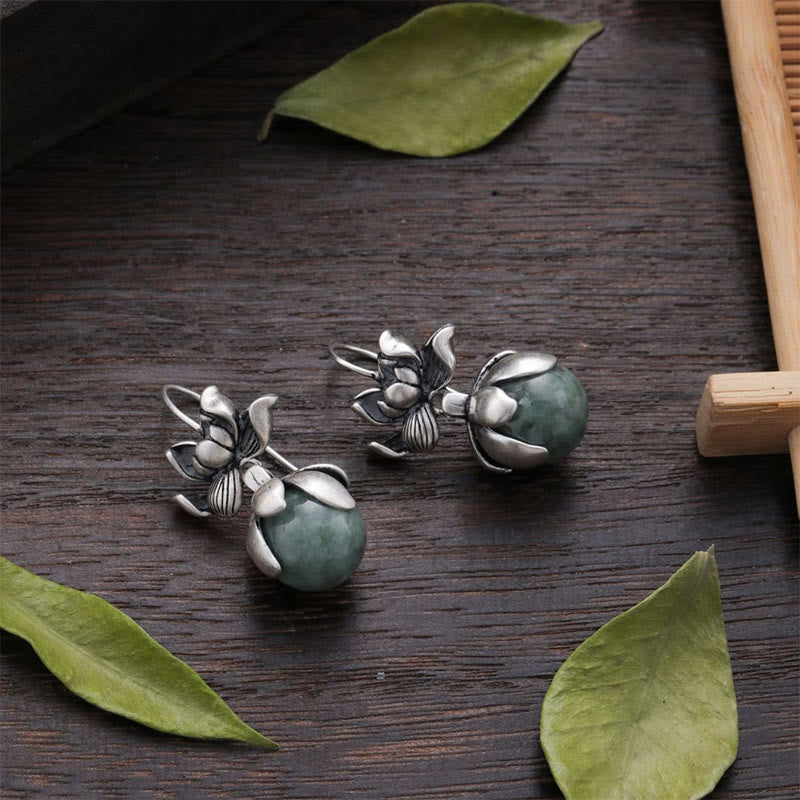 Lotus Round Bead Copper Enlightenment Earrings