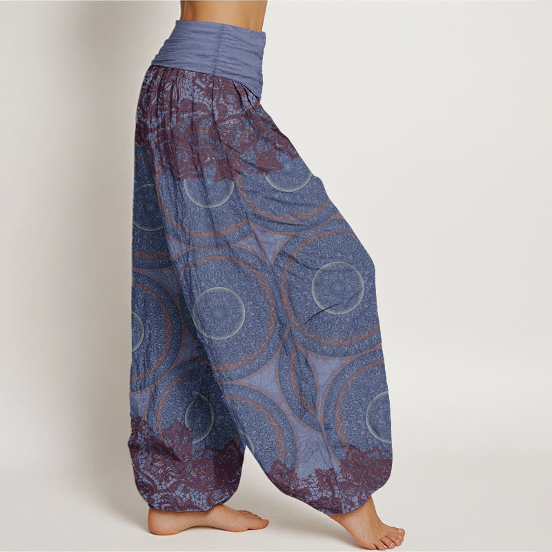 Tactile Cotton Compass Print Mindful Movement Harem Pants
