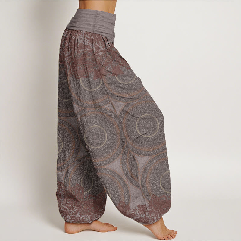 Tactile Cotton Compass Print Mindful Movement Harem Pants