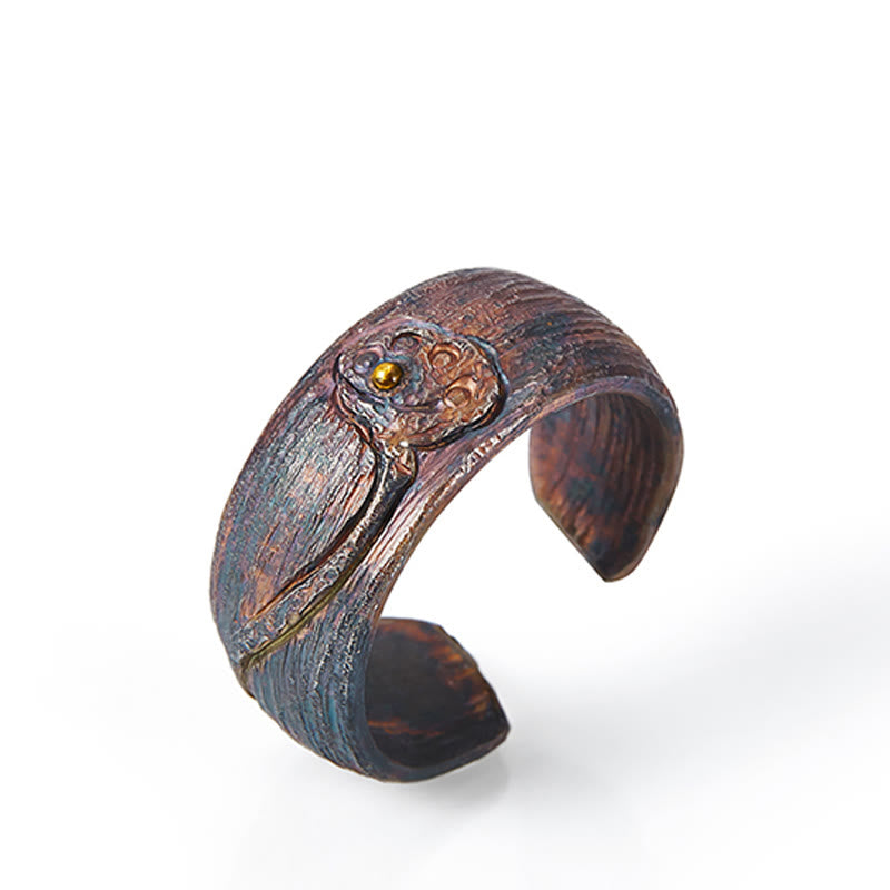 999 Sterling Silver, Brass & Copper Lotus Balance Ring
