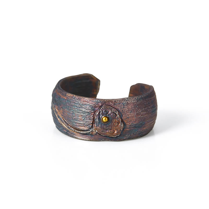 999 Sterling Silver, Brass & Copper Lotus Balance Ring